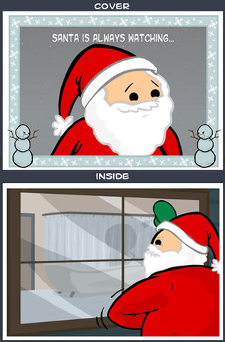 Cyanide & Happiness Santa Spying Greeting Card