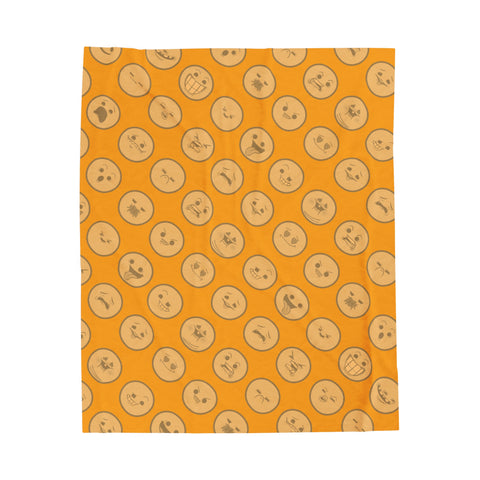 Orange Joking Hazard Face Pattern Blanket
