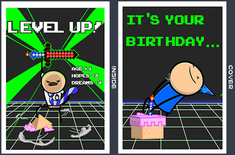 Cyanide & Happiness Birthday Level Up Greeting Card